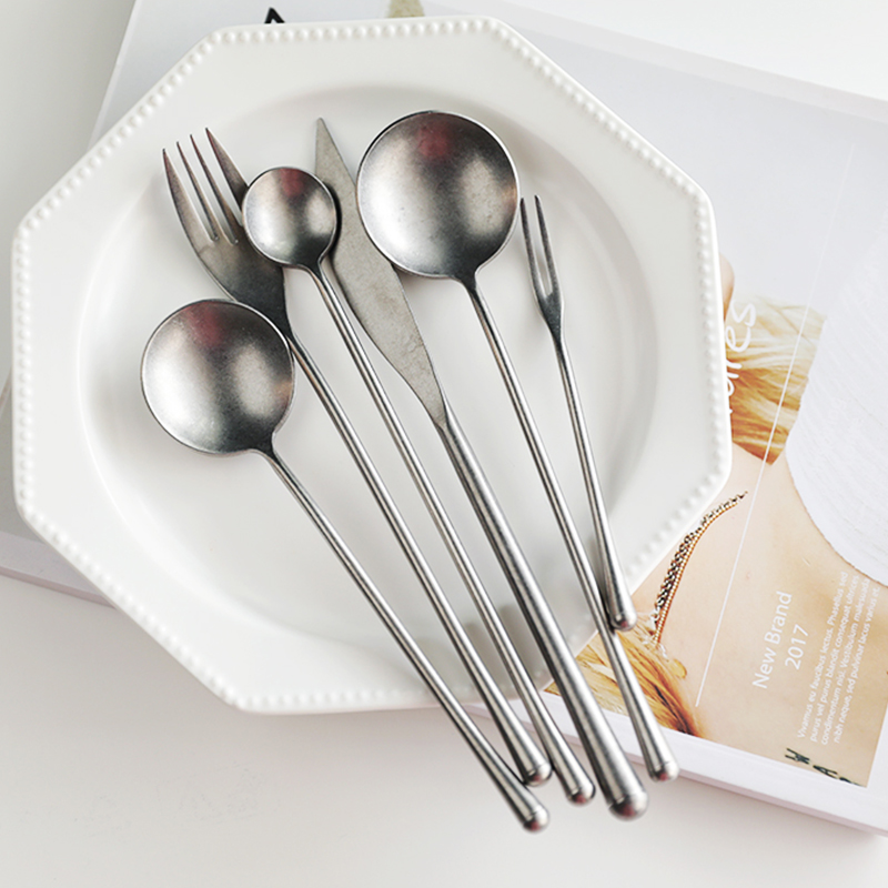 Vintage Collectible Spoons - Retro 304 Stainless Steel Cutlery Set