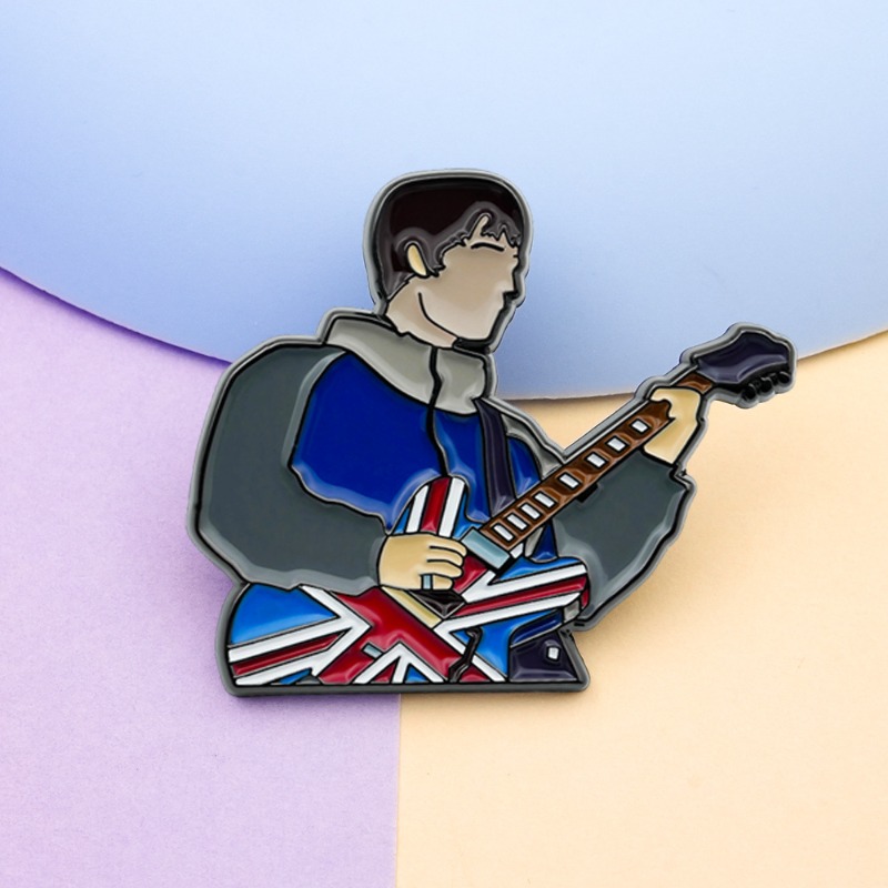 Vintage Collectible Pins - Vintage British Rock Guitar Enamel Brooches