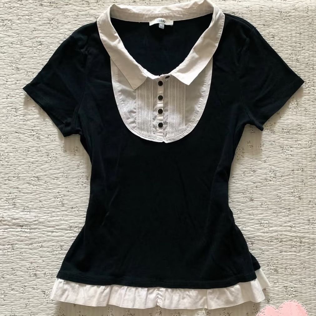 Y2k Sweet SlimTshirt Goth Fake - Vintage Collectible Buttons recension och pris