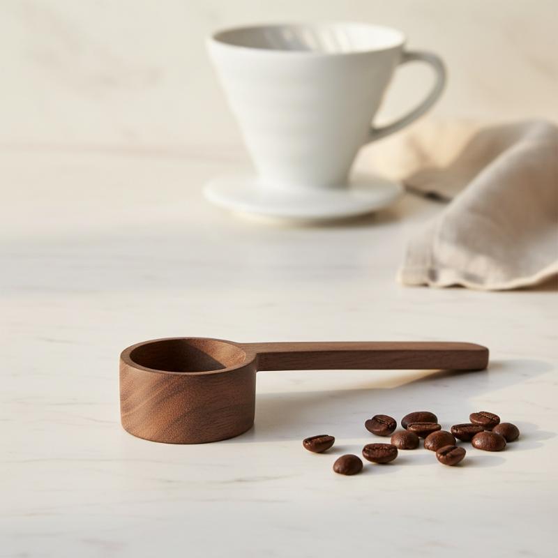 Wooden Coffee Measuring Spoon  - Vintage Collectible Spoons recension och pris