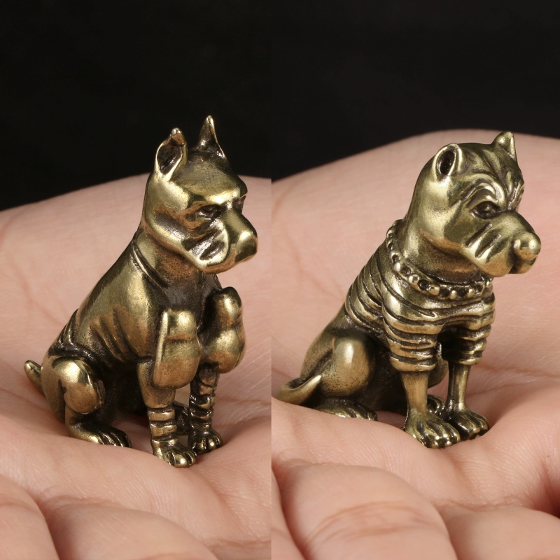 Vintage Solid Brass Pitbull Bu - Vintage Collectible Christmas Ornaments recension och pris