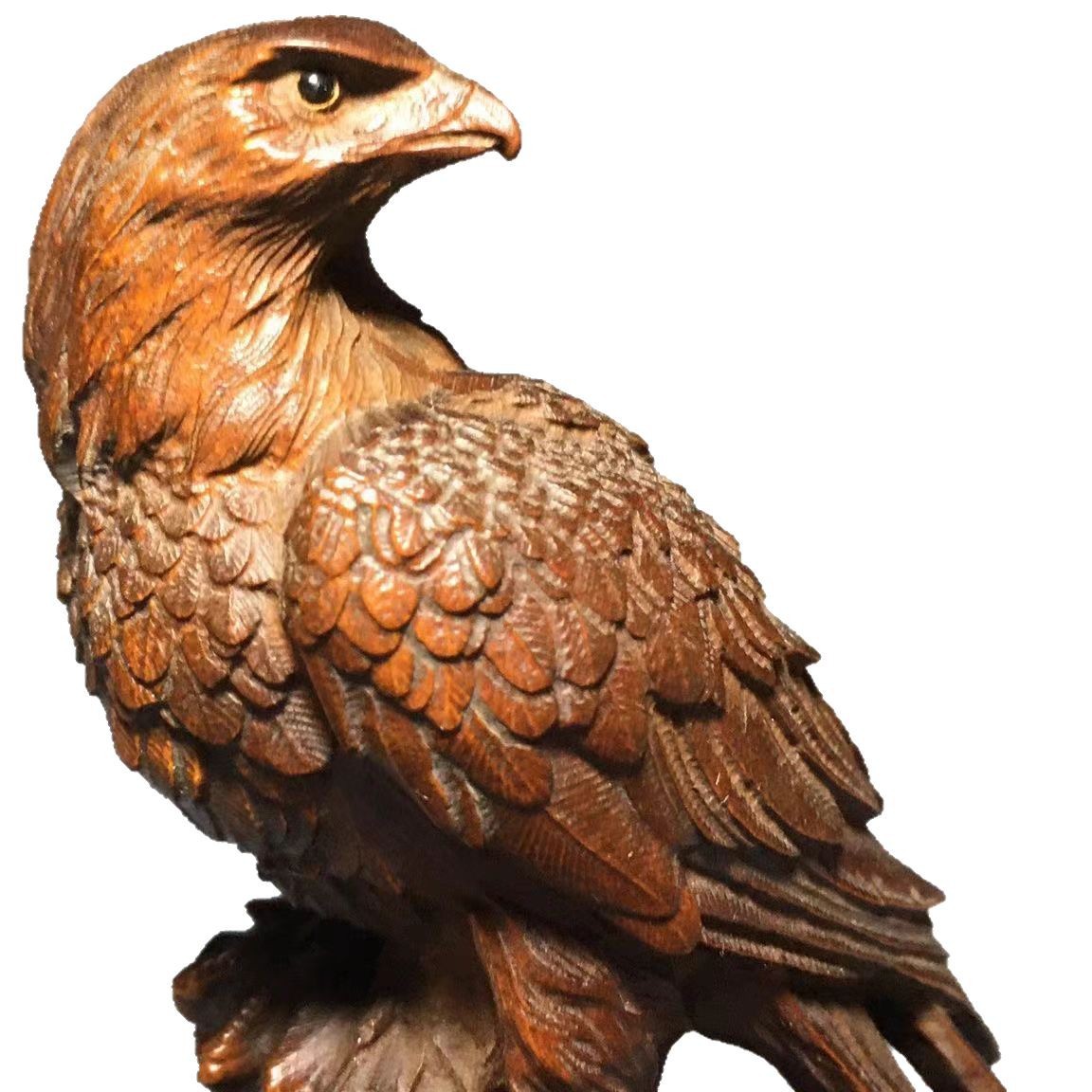 Solid Boxwood Carving Hawk Orn - Vintage Collectible Christmas Ornaments recension och pris