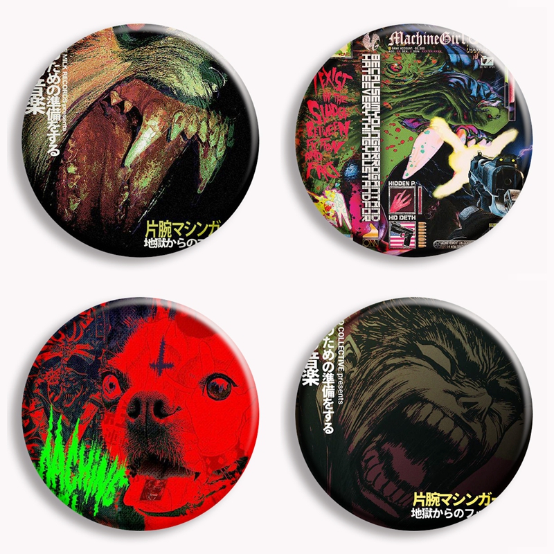 Machine Girl Wlfgrl Button Pin - Vintage Collectible Pins recension och pris