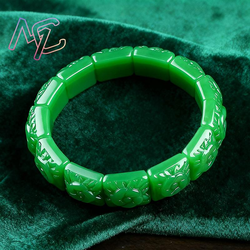 Real Jade Flower Bracelet Bang - Vintage Item recension och pris