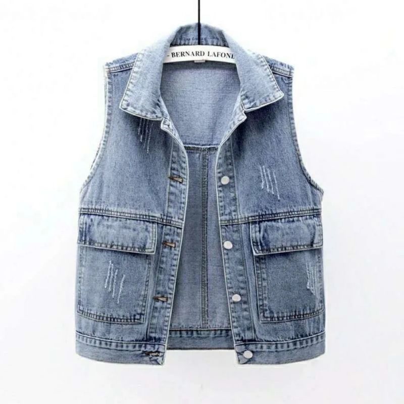 Denim Frayed Vintage Sleeveles - Vintage Collectible Buttons recension och pris
