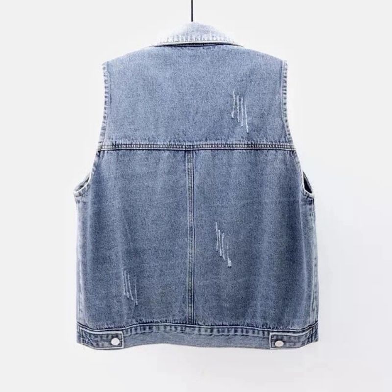 Denim Frayed Vintage Sleeveles - Vintage Collectible Buttons recension och pris