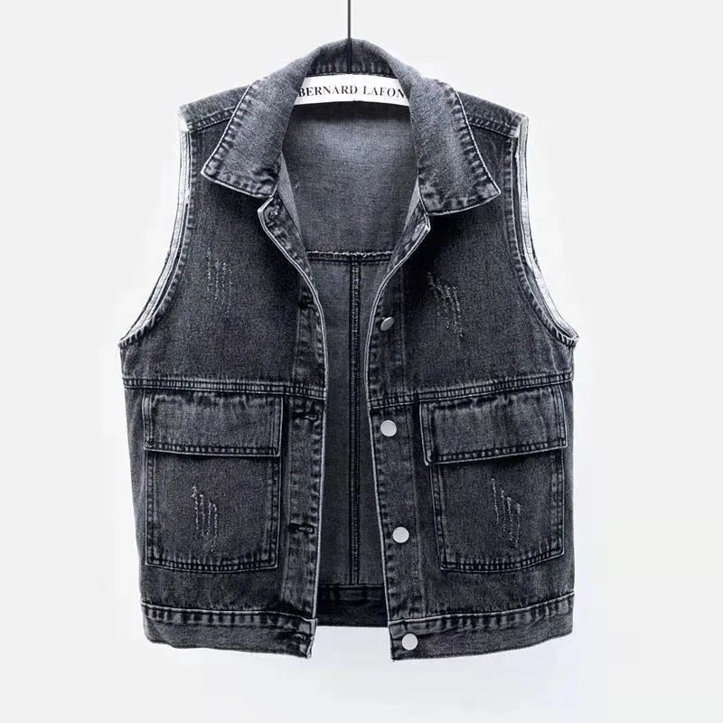 Denim Frayed Vintage Sleeveles - Vintage Collectible Buttons recension och pris